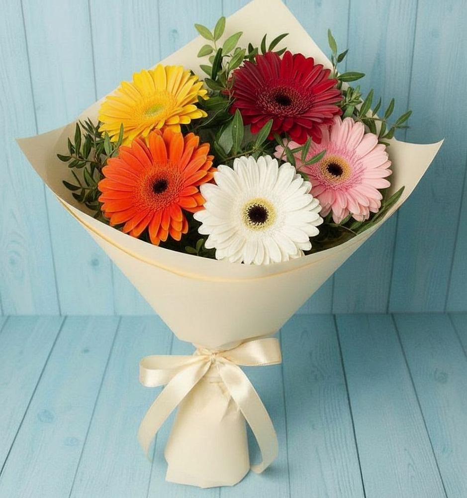Букет цветов из: Герберы в Каз