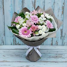 Букет цветов из:  Герберы, Альстромерии и Хризантемы #REPLACE_PRED# Каз