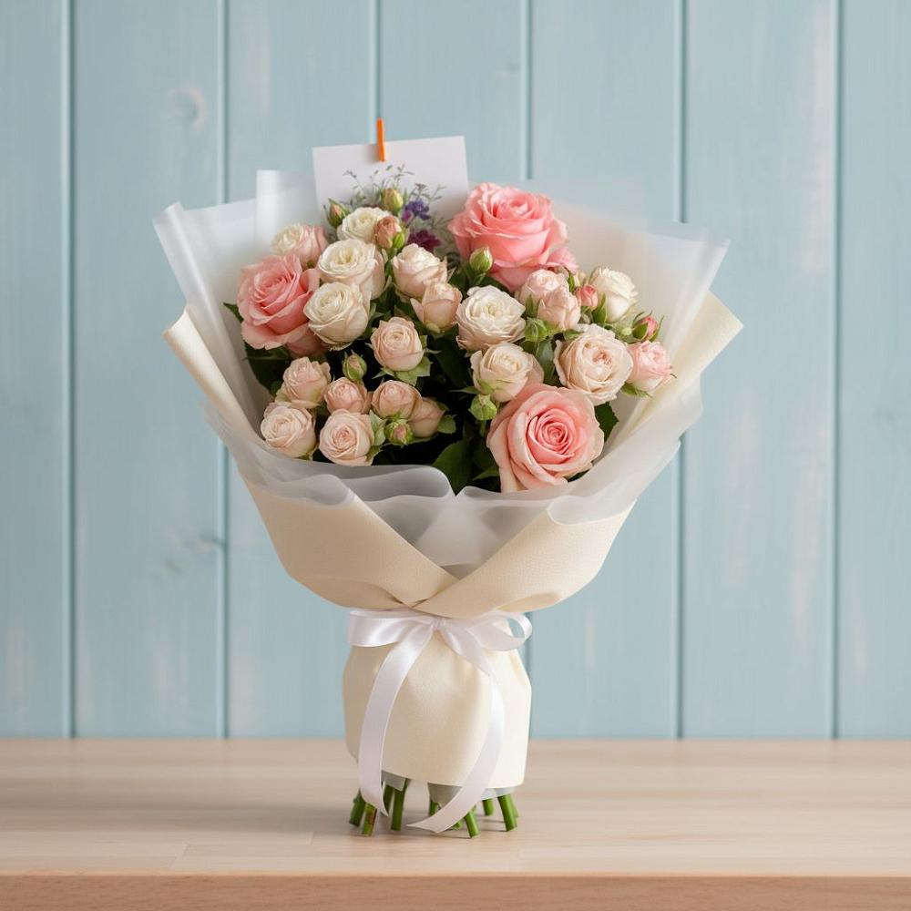 Букет цветов из: Розы в Каз