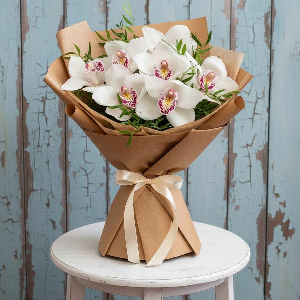 Букет цветов из: Орхидеи и Розы в Каз