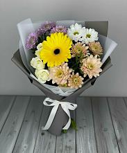 Букет цветов из:  Розы, Герберы и Хризантемы в Каз