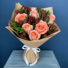 Букет цветов из:  Розы и Альстромерии в Каз