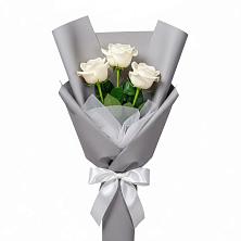 Букет 3 белые розы в Каз