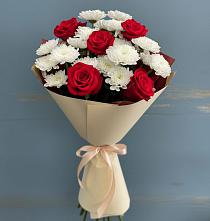 Букет цветов из:  Розы и Хризантемы в Каз
