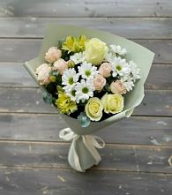 Букет цветов из:  Альстромерии, Розы и Хризантемы в Каз