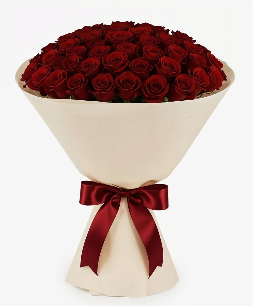 Букет 101 Бордовая роза Блэк Бакарра в Каз