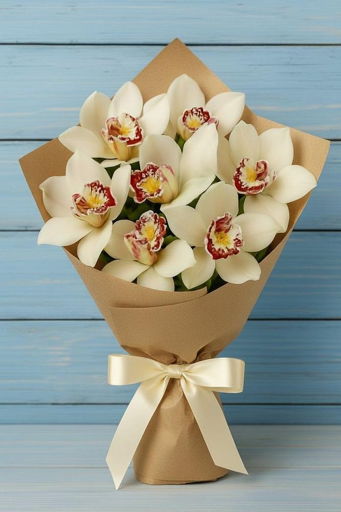 Букет цветов из: Орхидеи и Розы в Каз